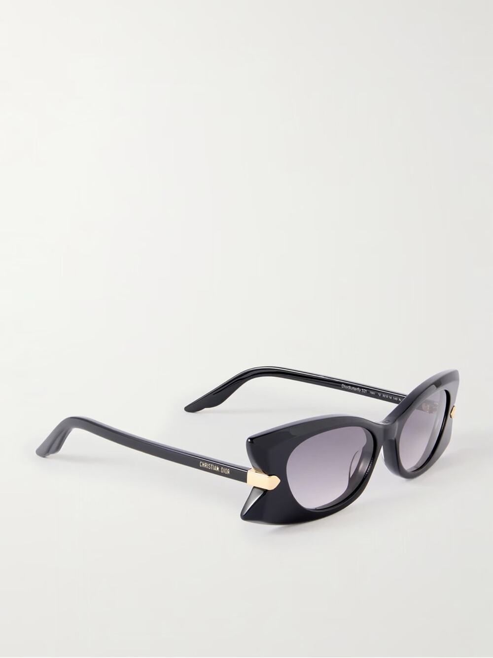NEW!!! Dior DiorButterfly S2I 10A1 Black Cat-Eye Sunglasses Gold  Authentic